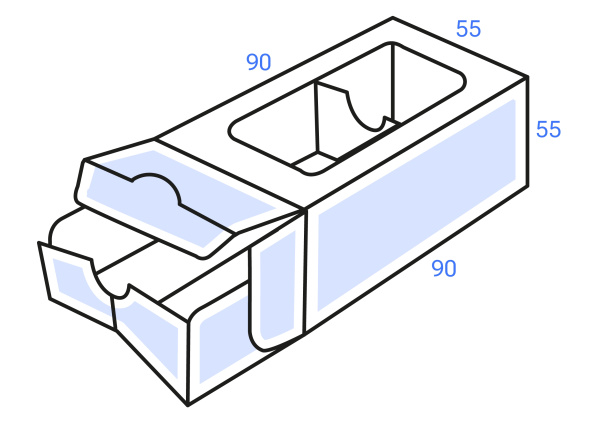 Коробка для макаронс (на 3 шт), белый 90х55х h55 мм