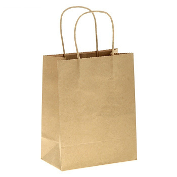 Пакет бумажный крафт с ручками 240x140x280 мм