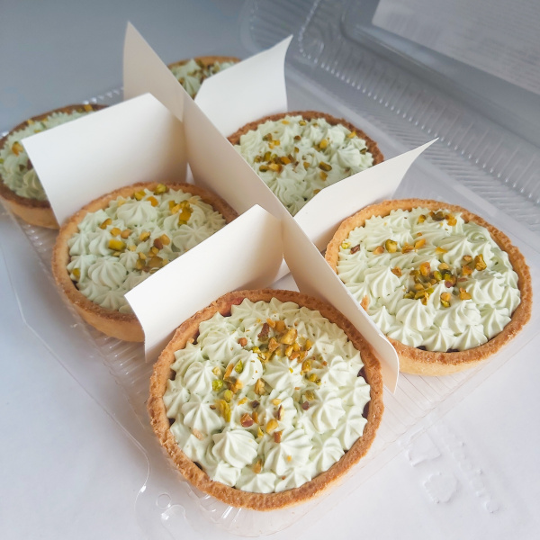 "Тарт с фисташкой и малиной", замороженный (95г), 6 шт/уп.
