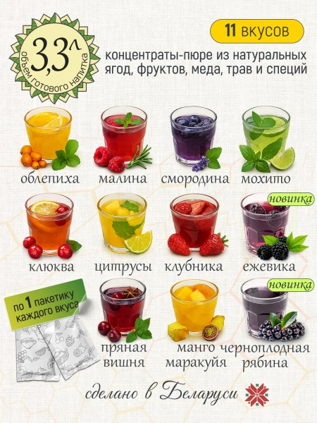 Чай АССОРТИ (40 г), коробка 11 шт ПОДАРОЧНАЯ