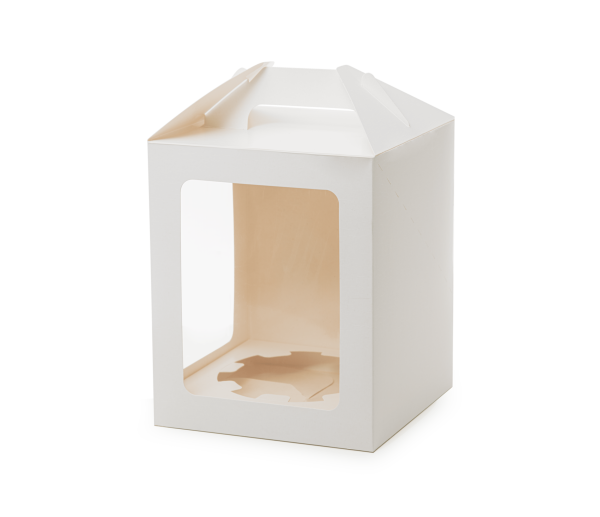 Коробка для кулича c ручкой и окошком, 160х160х h200 мм
