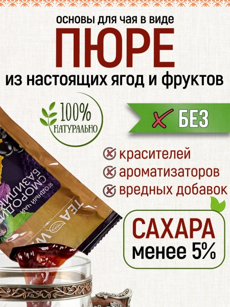 Замороженный чай из смородины с базиликом (40 г), коробка 25 шт