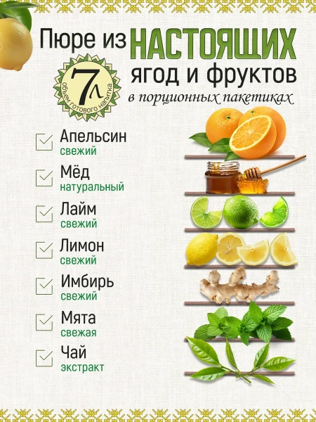 Чай цитрусово-имбирный (40 г) ПОДАРОЧНЫЙ, коробка 25 шт