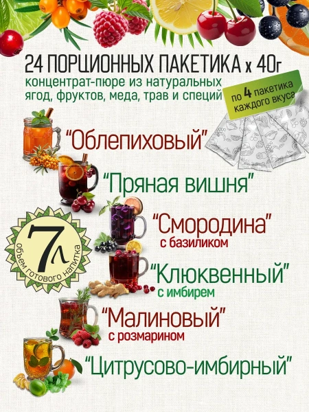 Чай АССОРТИ (40 г), коробка 24 шт